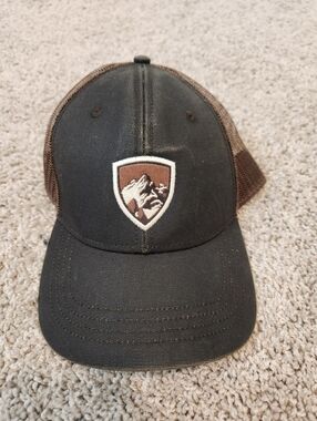 Kuhl Mens Trucker Snapback Black Brown Logo